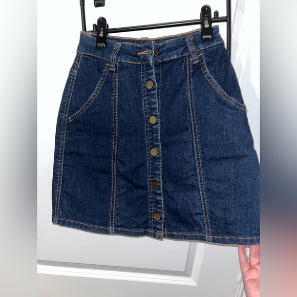 Blank NYC Dresses & Skirts - Blank NYC Blue A-Line Jean Skirt Snap Buttons Rodeo Western Chic Cotton Rayon 24